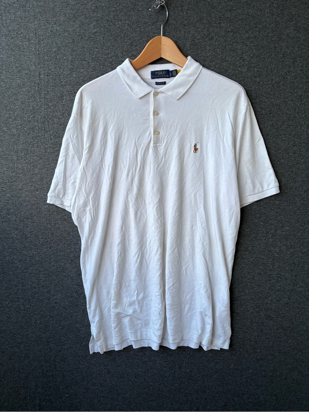 Polo by Ralph Lauren White Short-Sleeve Cotton Polo with Embroidered Pony